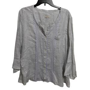 Wrap Designed in London 100% Linen Top US 18